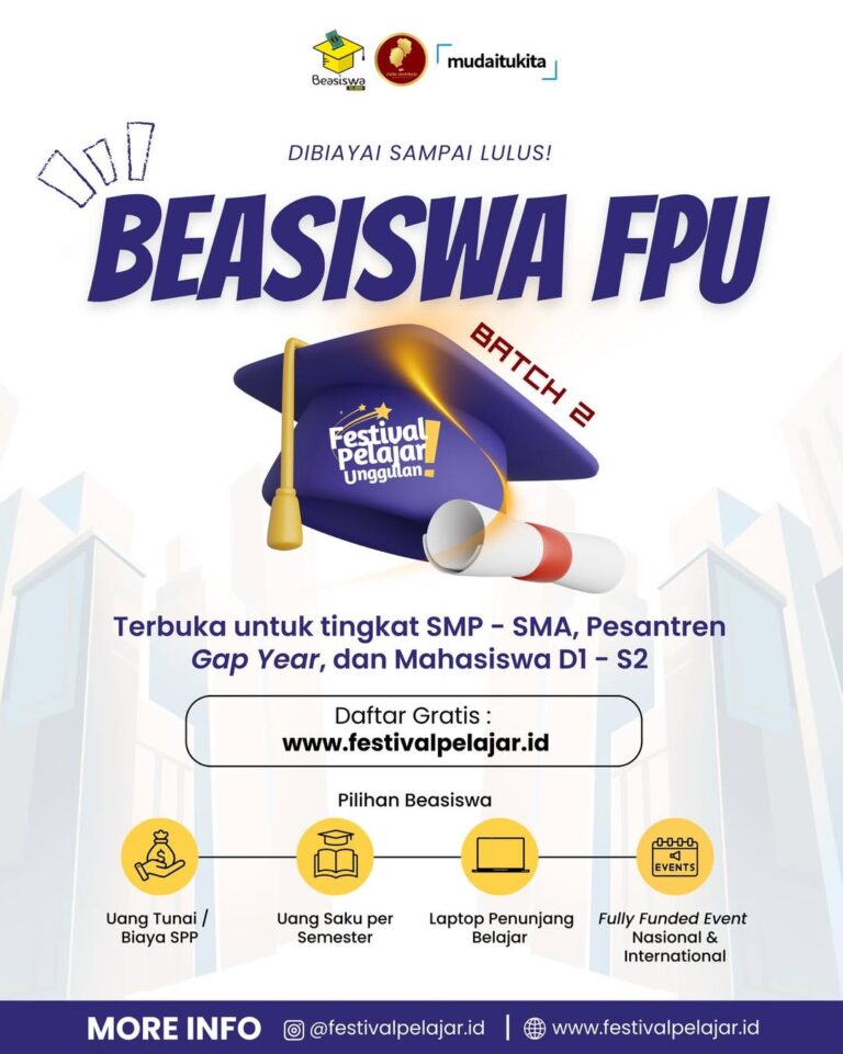 beasiswa fpu #batch2 is finally out!!🎉tanggal 1 februari pendaftaran akan resmi dibuka melalui